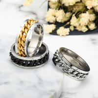 Anillos de cadena giratorios de titanio de acero para mujeres y hombres, anillo giratorio de descompresión, anillo de cadena multifuncional, anillo abridor de botellas, regalo - details 8