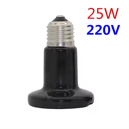 Lámpara de calefacción de cerámica para reptiles y mascotas, sin luz, infrarrojo lejano, E27, Mini lámpara de calor pequeña, 25W, 50W, 75W, 100W, 1 unidad - 1
