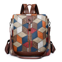 Mochila a cuadros de cuero PU suave para mujer, morral grande, bolsa de viaje, mochila escolar grande para Gir - details 30
