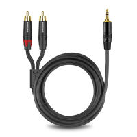 Cable de Audio RCA estéreo chapado en oro divisor en Y TRS de 3,5mm a 2x3,5mm para PC, teléfono inteligente, tableta, MP3, TV, DVD, amplificador de altavoz - details 2