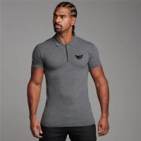 European and American style Fashion Zip Print Polo Tees Mens Cotton Slim Polo Shirts with Short Sleeve Fitness Polo T-Shirt - details 7