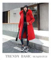 Chaqueta de invierno con capucha para mujer, Parka larga y gruesa con relleno de piel sintética, chaqueta desmontable de talla grande - details 14