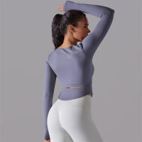 Camiseta de Yoga Sin Costuras para Mujer Deporte Top Largo Manga Larga Ropa de Gimnasio Camiseta de Correr para Entrenamiento Activo Vestimenta Ajustada Material Exterior Poliéster Temporada Primavera/Verano - details 70