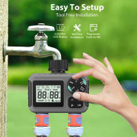Temporizador de agua de riego automático, pantalla LCD, 2 salidas, dispositivo de riego de jardín, controlador de riego, temporizador de aspersor de rosca de 3/4 pulgadas - details 8