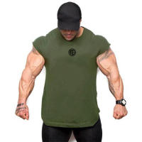Summer Gym Training Singlet Men Breathable Clothing Bodybuilding Sleeveless Tank Top Fitness Vest Muscle Running shirt for Male - details 11