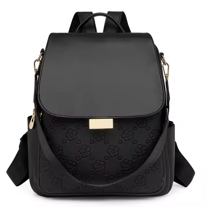 1 nueva mochila en relieve, mochila versión coreana para mujer, bolso escolar de gran capacidad, bolso de viaje de negocios de cuero suave - 1