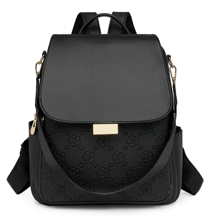 1 nueva mochila en relieve, mochila versión coreana para mujer, bolso escolar de gran capacidad, bolso de viaje de negocios de cuero suave - 1