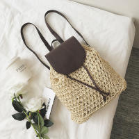Mochila de Viaje para Mujer en Punto de Crochet con Diseño Boho Estilo Hueco Alhombrado para Hombro y Espalda Ideal para Playa y Verano - details 14