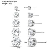 Juego de 5 pares de pendientes de circonio para mujer y hombre, pendientes de Color dorado y plateado, Piercings para las orejas Unisex, regalo de joyería - details 0