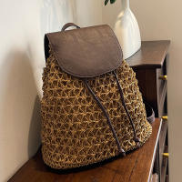Mochila de Viaje para Mujer en Punto y Tejido Boho Estilo Crochet Mochila de Hombro Hueca para Verano Patrón Sencillo Hecho en China Adecuado para Otoño e Invierno - details 8