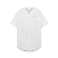 Gym Fitness Bodybuilding Tops Men Casual Fashion Solid Print Short V-neck Sleeve T-Shirt Summer Breathbale Quick Dry Slim Shirt - details 13