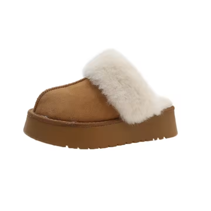 Zapatillas de algodón de suela gruesa para mujer, botas de plataforma impermeables, cálidas y cómodas, invierno, nuevas - 1