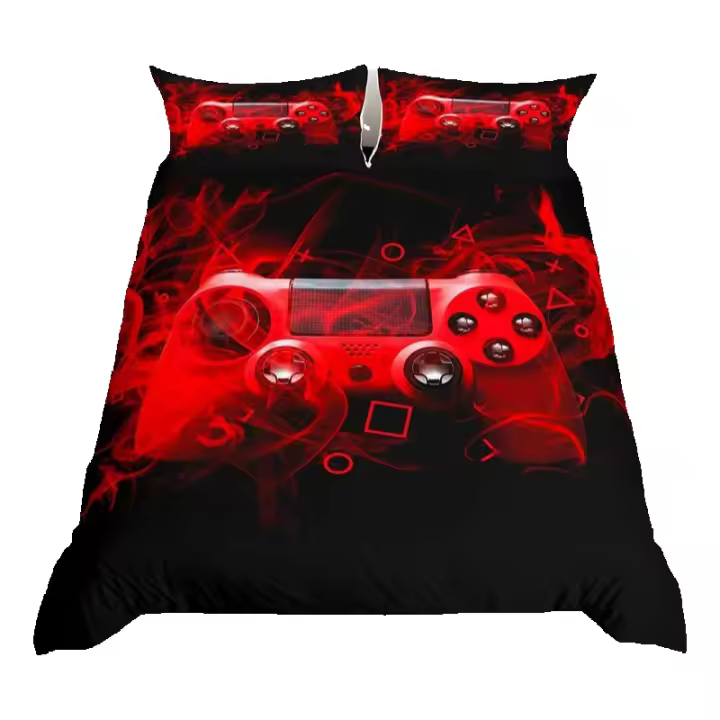 Juego de Ropa de Cama de Poliéster para Adolescentes Conjunto de Cubierta de Edredón de Controlador de Juegos Decoración de Habitación de Videojuego - 1