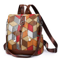 Mochila a cuadros de cuero PU suave para mujer, morral grande, bolsa de viaje, mochila escolar grande para Gir - details 18