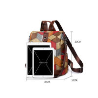 Mochila de viaje para mujer impermeable de cuero PU con bolsillos múltiples bolsa escolar casual para niñas adolescentes - details 22