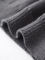 Women Casual Long Sleeve Polo Collar Knit Pullover Autumn Winter Gray Sweater - details 8