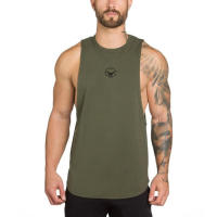 New Men Slim Fit Tank Tops Gym Fitness Bodybuilding Vests Summer Casual Fashion Solid Print Sleeveless Cotton Lengthen T-shirt - details 6