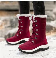 Snow Boots Women Flat Boots For Women Lace-Up Shoes Woman Fashion Platform Ankle Boots Fur Chunky Botas Mujer Winter Shoes Women - details 8