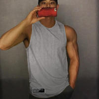 Summer Men's Trendy Brand Printed Gym Sports Bodybuilding Fitness Loose Mesh Quick-drying Workout Sleeveless Shirt - details 10