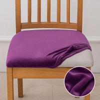 Fundas de asiento de silla de terciopelo, fundas de cojín de asiento elásticas, funda de silla lavable para comedor, Hotel, ceremonia, banquete, fiesta - details 22