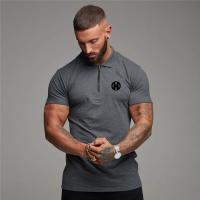 England style  Men Polo Shirt Zip Polo Tees Fashion  Cotton Fitness Polo T-Shirt  Brand Short Sleeve Gym Bodybuilding Clothing - details 6