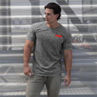 Casual Fashion Slim Fit Print T-shirt Men Sports Short Sleeve Knitted Shirt Summer Gym Fitness Bodybuilding Workout Tops Clothes - details 7