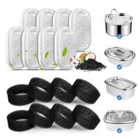 Filtradores de Agua para Fuente de Gatos de Acero Inoxidable 16 Paquetes, Flujo Ajustable, 108oz/3.2L & 67oz/2L Suministros para Mascotas - details 1