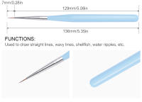 Kit de Manicura KADS Pinceles para Uñas para Dibujar y Pintar Tiras de Flor 5Pcs con Cubierta - details 3