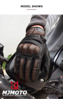 Guantes de Motocicleta de Cuero Vintage MJMOTO Certificados CE, Impermeables, Transpirables, Cómodos con Pantalla Táctil Tallas M-L-XL-XXL - details 9