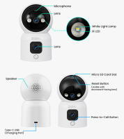 ZOSI Cámara Vigilancia WiFi Interior con Doble Lente y 1,44'' Monitor 2,4G/5G WiFi Lente Pan y Tilt + Lente Fija Seguimiento de Persona Videollamada con Gesto C528 - details 19