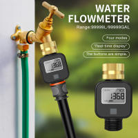 Medidor de flujo de agua a prueba de agua, válvula de agua de riego LCD, medidor de flujo de 3/4 pulgadas, manguera de grifo, prueba de consumo de agua para exteriores - details 0