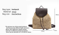 Mochila de Viaje para Mujer en Punto y Tejido Boho Estilo Crochet Mochila de Hombro Hueca para Verano Patrón Sencillo Hecho en China Adecuado para Otoño e Invierno - details 0