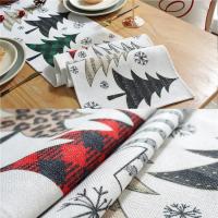 Corredores de mesa de Feliz Año Nuevo, decoraciones navideñas para el hogar, fiesta, árbol de Navidad, copo de nieve impreso, decoración de otoño, 2024 - details 5