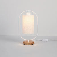 Lámpara de escritorio de cabecera de dormitorio Simple nórdico, Base de madera para el hogar, luz de noche de lectura LED, e27 - details 3