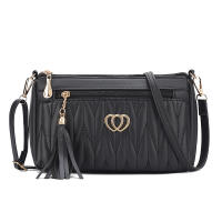 Bolso cruzado de cuero PU con cremallera para mujer, bandolera pequeña de gran capacidad con borlas de hilo, a la moda, novedad - details 22