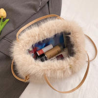 Bolso de mano de piel sintética para mujer, bolso de hombro cruzado suave, diseño de lujo, de felpa, de invierno - details 27