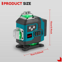 Nivel láser ONEVAN de 16 líneas, línea verde, 360° horizontal y vertical, autonivelante, súper potente, con batería de iones de litio. - details 3