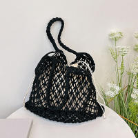 Bolsos de ganchillo de moda para mujer, bolso de mano de playa de rafia, bolso de paja, bolso de hombro de punto bohemio - details 19