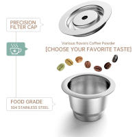 Cápsula de Café Reutilizable para Nespresso en Acero Inoxidable con Almohadilla y Anillo de Dosificación Refillable para Tazas de Espresso - details 3