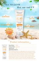 Protector solar blanqueador SPF90 + protección UV, pantalla solar, aislamiento, hidratante, iluminador, cara, cuerpo, brazos, muslos, bloqueador solar, cuidado de la piel - details 0