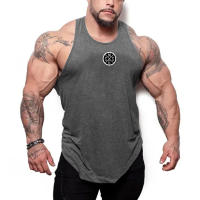Brand Clothing Gym Bodybuilding Stringer Tank Tops Men Cotton Breathable T-shirt Casual Fashion Muscle Guys Sleeveless Singlet - details 5
