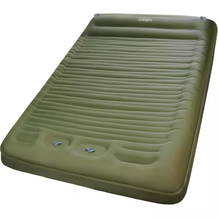 Esterilla de Camping Ultraligera para 2 Personas 14CM de Tamaño Grande Inflable con Bomba de Pie - 1