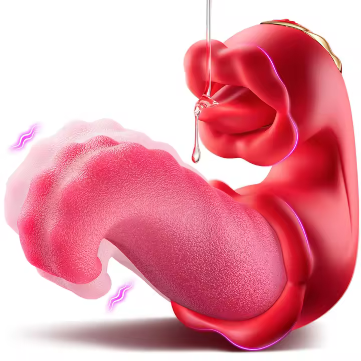 Vibrador Juguetes sexuales para adultos para mujeres - Vibradores de empuje de lengua 4 en 1 Consolador Juguetes sexuales de rosa con 10 lamiendo el clítoris y 10 modos de vibración, estimulador del clítoris del punto G, herramientas de placer para juegos - 1