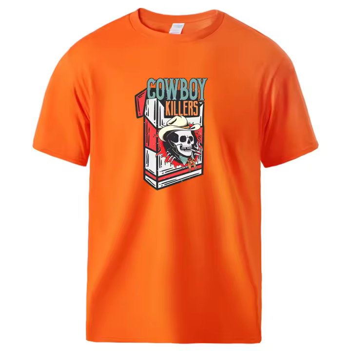 Camiseta de algodón de manga corta con estampado de caja de cigarrillos de esqueleto para hombre, ropa suave transpirable, Camiseta clásica básica - 1