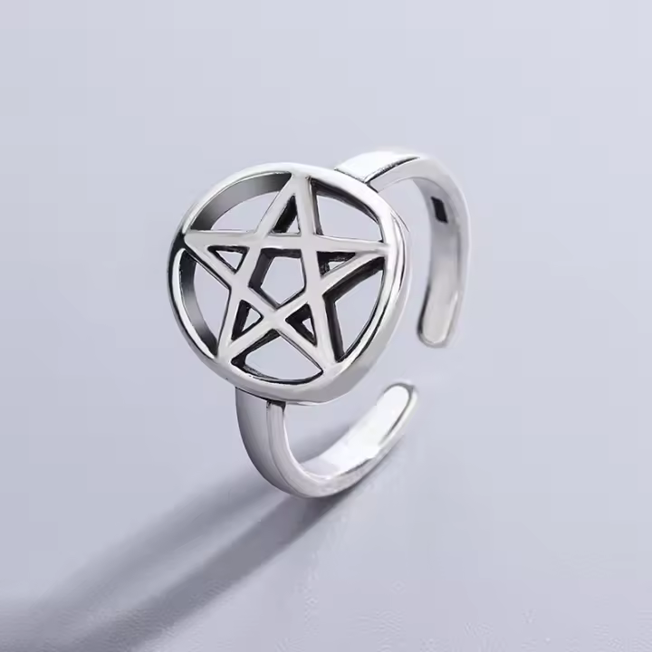 ZhongT-Anillo de Plata de Ley 925 con borla de Luna para mujer, sortija de moda, venta al por mayor - 1