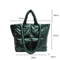 Bolso de algodón acolchado para mujer, bolsa de hombro de gran capacidad, a la moda, de diseñador, de lujo - details 33