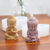 Molde de silicona de Buda para fabricación de velas, molde 3D para jabón de yeso de Buda, vela perfumada hecha a mano, moldes de epoxi de cristal, adornos de decoración - details 5