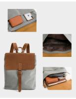 Mochila de viaje femenina retro de cuero de caballo loco estilo vintage con diseño de hombreras bolso de hombro de lona para mujeres - details 10