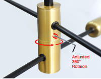 Lámpara de techo moderna con brillo de hierro, iluminación creativa minimalista, con personalidad, para decoración del hogar, color dorado y negro, E27 - details 13