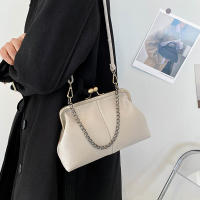 Bolsos de Hombro Vintage para Mujeres Diseño de Cerradura de Cadena Pequeña Bolsa de Mensajero Clip de Marca Bolsos de Cruzado y de Mano - details 8